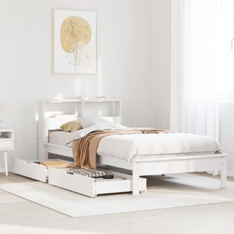 Berkfield Home Bookcase Bed without Mattress White 90x190 cm Single Solid Wood Pine