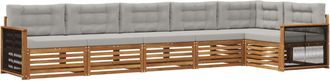 vidaXL Conjunto De Sof&aacute;s De Exterior 6 Uds. Natural Y Gris Claro Vidaxl