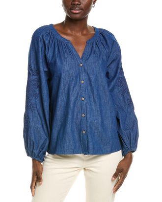 Tommy Bahama Indigo Cove Embroidered Blouse