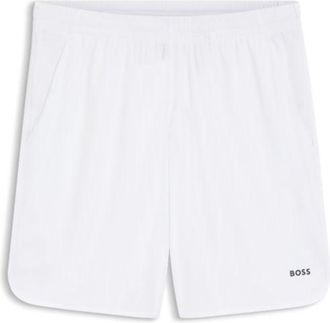 BOSS Active Stretch-fabric shorts with mesh pocket bags