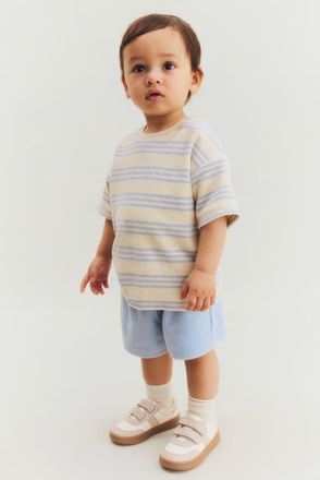 H&M 2-piece terry set in Yellow/blue Striped at Nordstrom, Size 0-3M