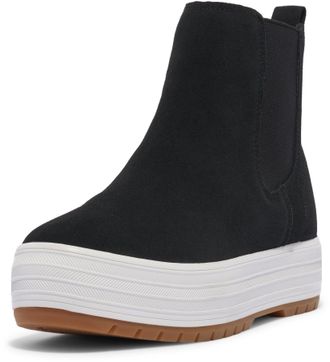Keds Womens The Platform Chelsea Lug Boot, Black Suede, 2.5 UK