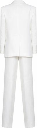 Tagliatore Womens Suit Double-Breasted White Linen Trouser Suits