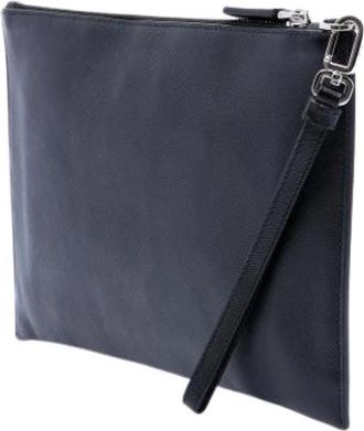 Prada Pre-owned Saffiano Leren Clutch - unisex - Vintage Clutch - Zwart - ONE Size - Leer - Vintage