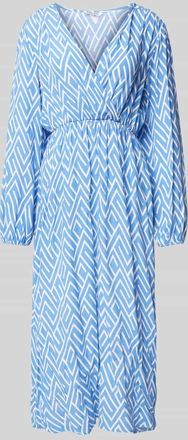 Zabaione Midikleid in Wickel-Optik in Blau, Größe XXL