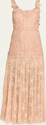 Kobi Halperin Ana Sleeveless Square-Neck Lace Maxi Dress