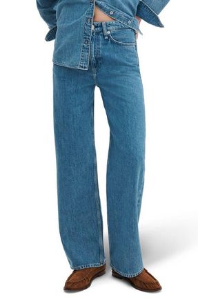 Rag & Bone Logan Mid Rise Wide Leg Jeans in Downey at Nordstrom, Size 24