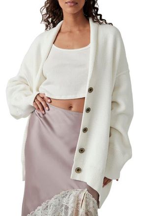 Free People Chamomile Oversize Cardigan in Ivory at Nordstrom, Size X-Small