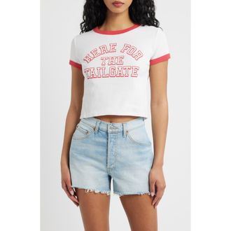 Junk Food Here for the Tailgate Graphic Ringer Tee in White/red at Nordstrom, Size X-Large