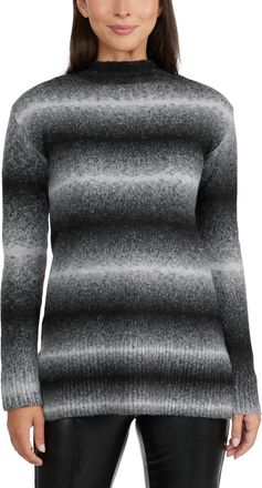 Ellen Tracy Womens Ombre Mock Neck Sweater Tunic