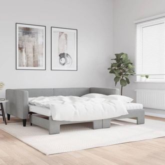 vidaXL Vidaxl - Furniture Limited - Sof&aacute; Cama Nido Con Colch&oacute;n Tela Gris Claro