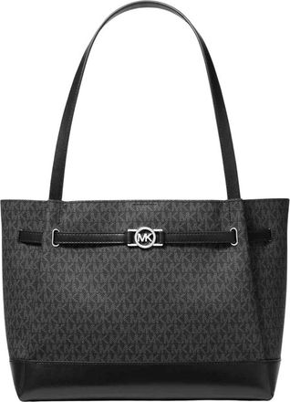 Michael Kors Logo-Print Tote Bag - Dames - Shoppers - Zwart - ONE Size - Katoen - Tassen