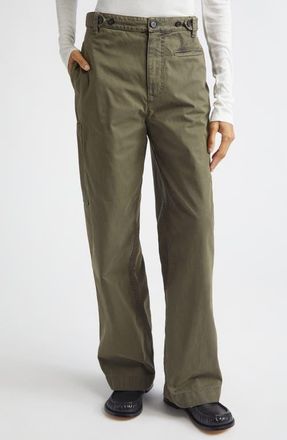 J.W.Anderson Cotton Straight Leg Cargo Pants in Khaki at Nordstrom, Size 10 Us