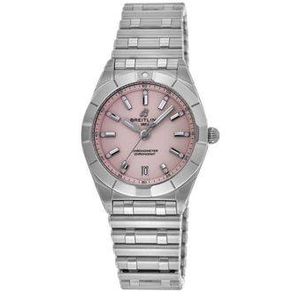 Breitling Chronomat Quartz 32 Pink Diamond Dial Stainless Steel Womens Watch A77310101K1A1