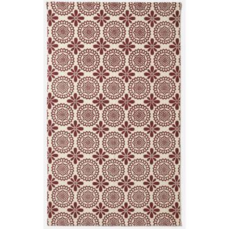Homescapes Homescapes - Cassia Red Cotton Geometric Rug 160 x 230 cm
