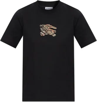 Burberry T-shirt met logo - Dames - T-shirts - Zwart - XS - Katoen - Tops