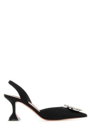 Amina Muaddi Black Slingback Pumps