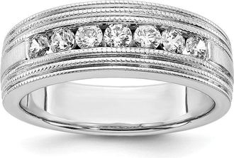 Diamond2Deal 14k Gold Lab Grown Diamond Wedding Band Ring 0.63Ct Clarity- VS Color- G-H