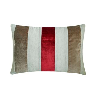 OEM Funda De Almohada Lumbar Homecentric Roja De 30 X 50 Cm, De Lino Y Terciopelo, Con Dise&ntilde;o De Patchwork A Rayas - Color Ar&aacute;ndano (paquete De 2)