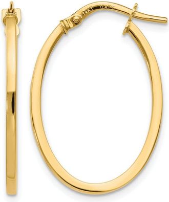 Diamond2Deal 14K Yellow Gold Oval Shape Hoop Earrings