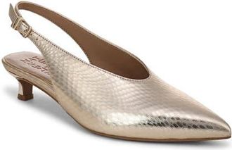 Naturalizer Nicolette Slingback Pointed Toe Kitten Heel Pump in Light Champagne at Nordstrom, Size 7.5