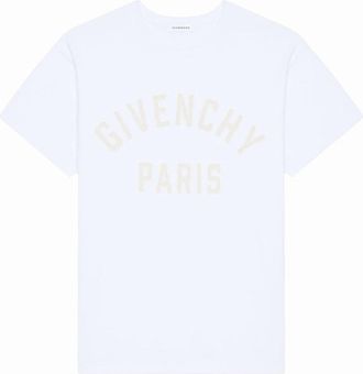 Givenchy Mens Embroidered Logo T-shirt White - Size: 38