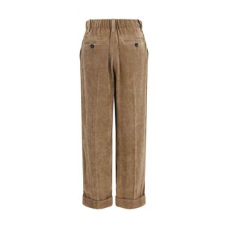 Brunello Cucinelli Womens Brown Viscose Casual Pants