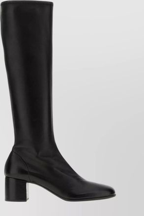 Prada leather mid-heel calf boots