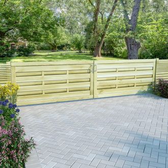 vidaXL Puertas Valla 2 Uds Madera Pino Impregnada 150x75 Cm Verde Vidaxl