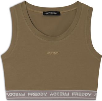 Freddy Top sportivo in heavy jersey stretch con elastico logato