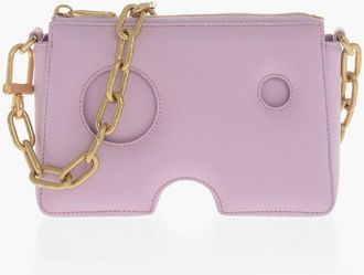 Off-white Leather Shoulder Bag BURROW With Gold Chain size One Size