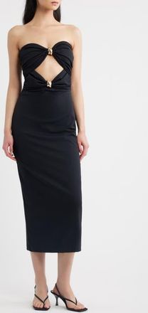 Ronny Kobo Sandrine Hardware Cutout Detail Strapless Dress in Black at Nordstrom, Size X-Small