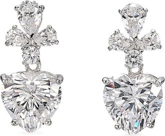 Anabela Chan Orecchini Cupid Heart con diamanti - Argento