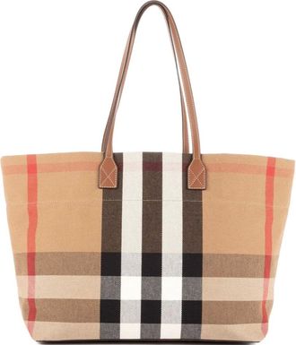 Burberry Borsa tote a quadri - Toni neutri