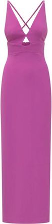 Solace London Cross-Back Straps Maxi Jurk - Dames - Avondkleed - Roze - 4XS - Polyester - Kleedjes