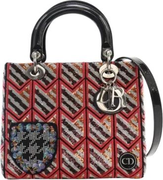 Dior Pre-owned Leather dior-bags - Dames - Vintage Handtas - Rood - ONE Size - Pailletten - Vintage