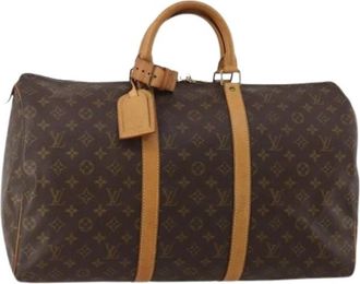 Louis Vuitton Pre-owned Keepall 50 Boston Bag - Dames - Vintage Weekendtas - Bruin - ONE Size - Leer - Vintage