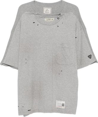 Miharayasuhiro Distressed-effect Layered-detail T-shirt