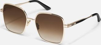 Quay Womens 5Th Ave Extra Large Sunglasses In Gold/brown
