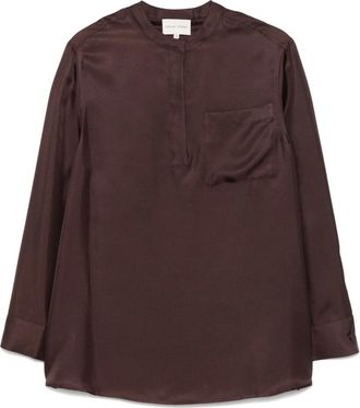 Loulou Studio Choco Blouse - Dames - Blouses - Bruin - XS - Overhemden