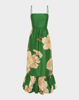 オールインワン・サロペット Alemais Daria Graphic-Print Silk Midi Dress DARIA SILK MIDI DRESS – ALEMAIS US