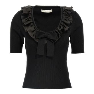 Alessandra Rich Dames, Blouses & Shirts, Zwart, Maat: XS Zijde
