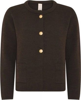 Skovhuus Ebba Cardigan - Dames - Truien - Bruin - Maat: L Wol