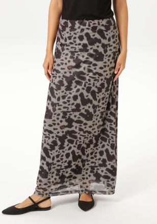 Aniston Maxirock ANISTON CASUAL, Damen, Gr. 34, taupe, braun, hellbraun, Netz, Obermaterial: 95% Polyester, 5% Elasthan. Futter: 100% Polyester, bedruckt, gem