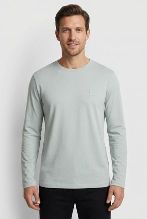 Boss Orange by Hugo Boss Langarmshirt BOSS ORANGE Tacks, Herren, Gr. XXL, silber043, Single Jersey, Obermaterial: 100% Baumwolle, regular fit normal, Rundhals, eingesetzt norm