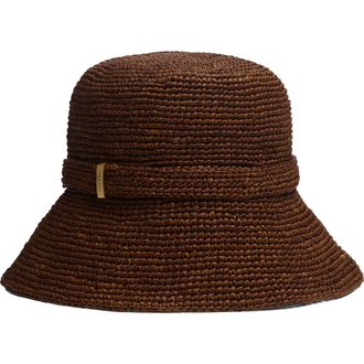 Rag & Bone Lela Packable Straw Bucket Hat in Brown at Nordstrom Rack, Size Small/medium