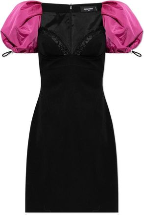 Dsquared2 Woljurk Met Pofmouwen - Dames - Korte kleedjes - Zwart - S - Wol - Kleedjes