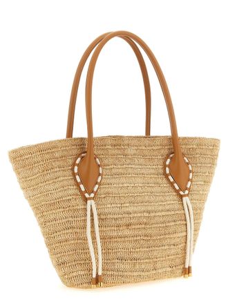 Christian Louboutin Hand-Woven Raffia Tote Bag - Beige