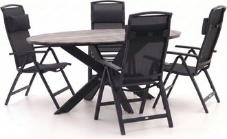 Forza Furniture Forza Capri/Fidenza ovaal 180cm dining tuinset 5-delig verstelbaar