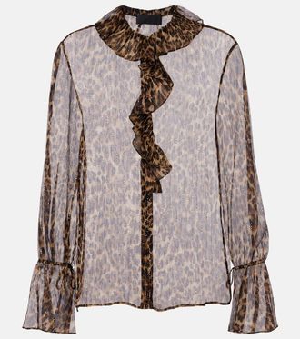 Nili Lotan Cecily leopard-print silk-blend blouse